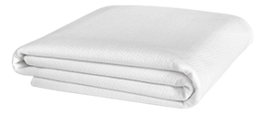 Close up image of the folded white Douglas mattress protector